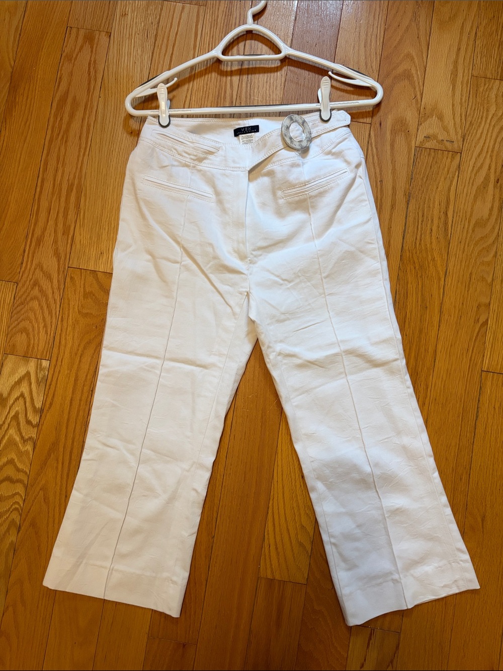 White Cotton High-rise Capris
